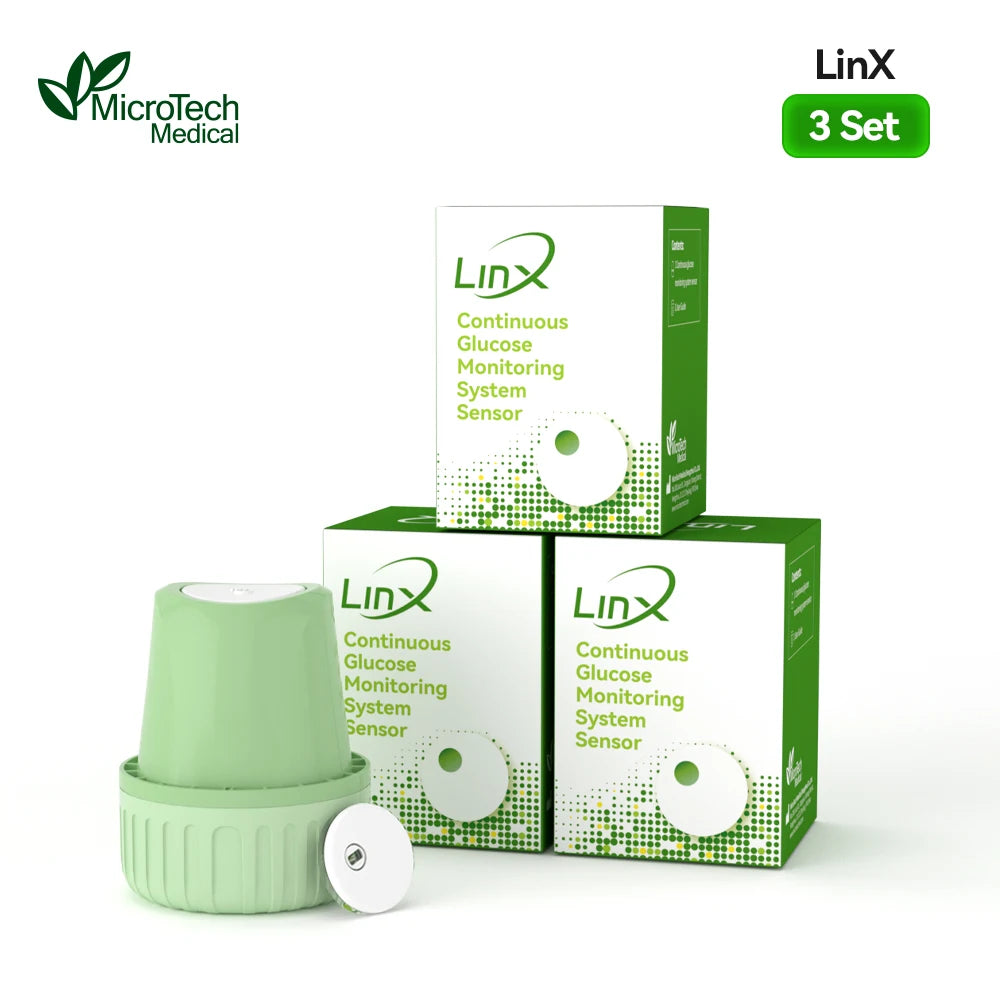 Monitor de Glucosa Continuo MicroTech LinX — Sin Pinchazos, Control en Tiempo Real por 15 Días