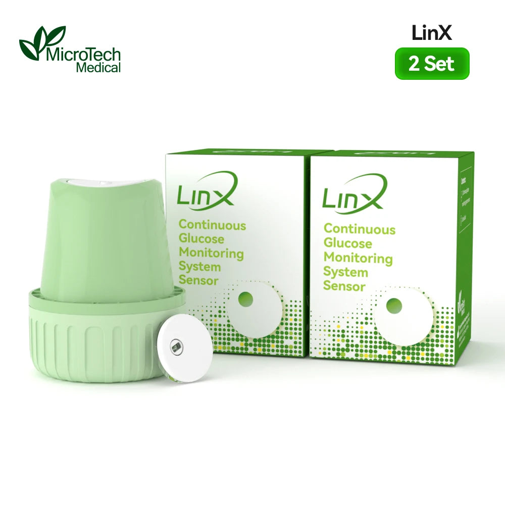 Monitor de Glucosa Continuo MicroTech LinX — Sin Pinchazos, Control en Tiempo Real por 15 Días