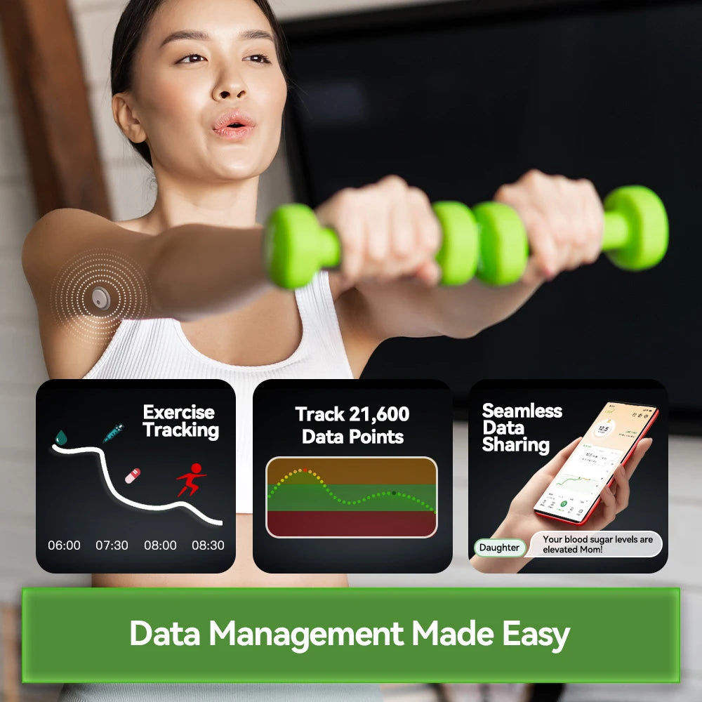 Monitor de Glucosa Continuo MicroTech LinX — Sin Pinchazos, Control en Tiempo Real por 15 Días